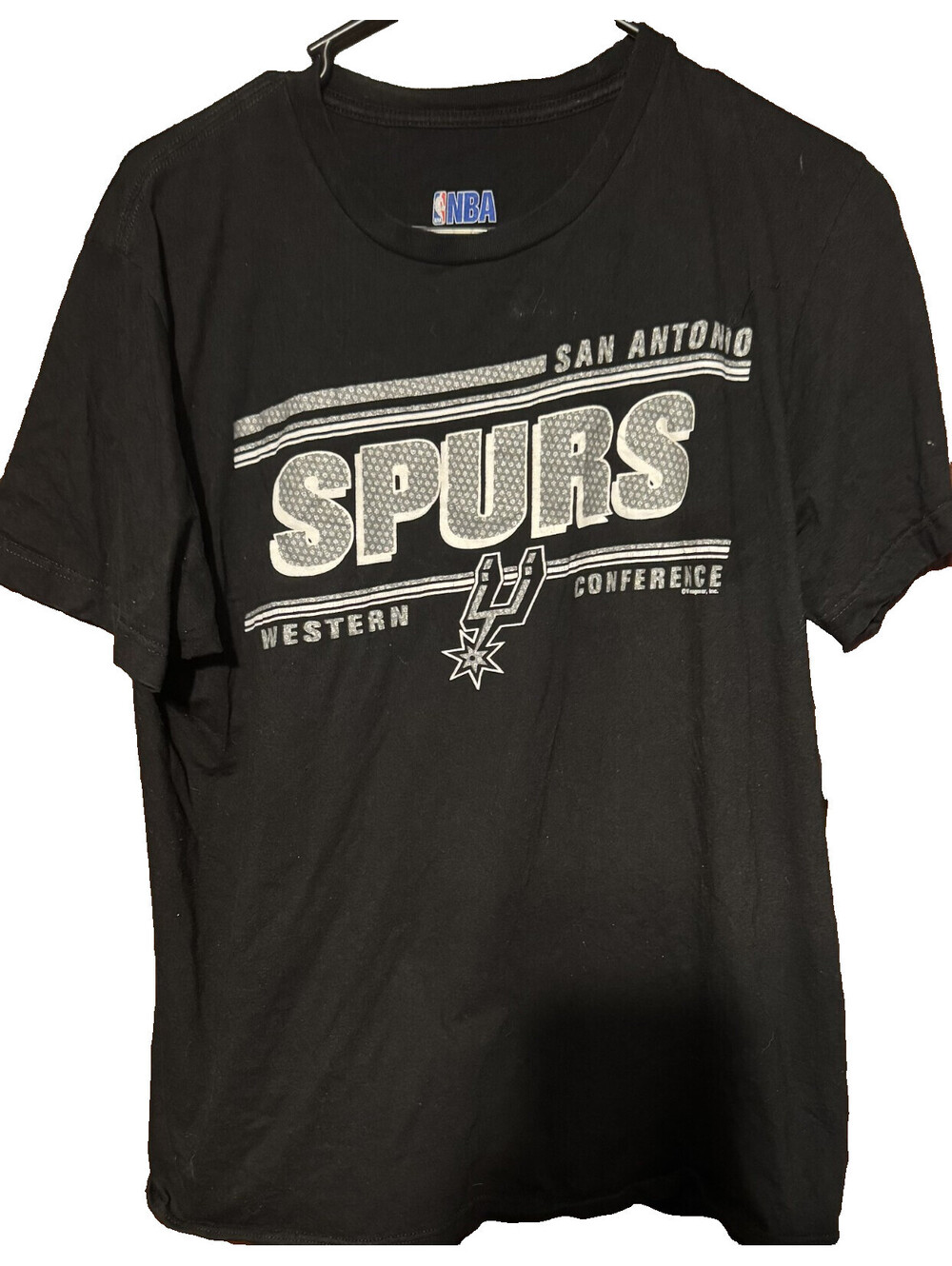 San Antonio Spurs Short Sleeve T-shirt Men Size L NBA Black